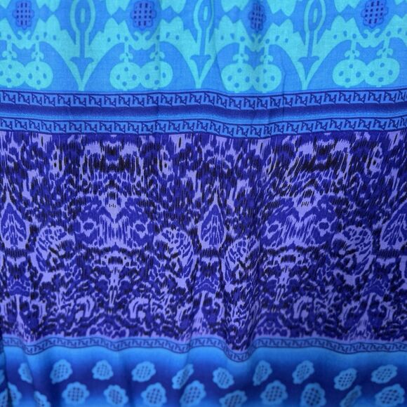 R&K Originals Dress Women 10 Blue Geometric Stripe Midi Dress Vacation Colorful‎ - Picture 5 of 8